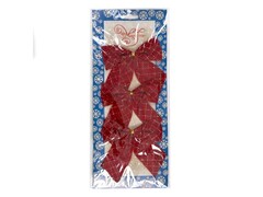 47143 [78692]Набор елочных бантов БАНТ КРАСНЫЙ С ЗОЛОТОЙ КЛЕТКОЙ 10 см (3шт/уп) 78692