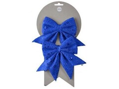 47149 [82258]Набор елочных бантов СИНИЙ БЛЕСК 17 см (2шт/уп) 82258
