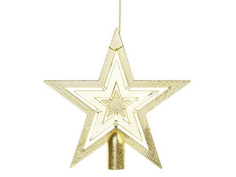 Верхушка на елку ЗВЕЗДА ЗОЛОТО 19см 86728