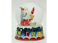 Водяной шар со снегом ДЕД МОРОЗ И МАЛЬЧИК 13,5см 35241