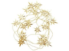 47187 [34458]Бусы на елку ЗОЛОТЫЕ ЗВЕЗДЫ 2,7м в пак. 34458