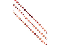 47188 [38690]Бусы на елку КРАСНЫЕ СНЕЖИНКИ 2,7м в пак. 38690