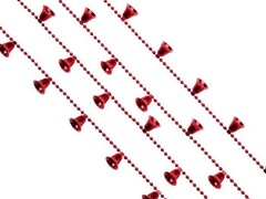 47196 [78858]Бусы на елку КРАСНЫЕ КОЛОКОЛЬЧИКИ 2,7м в пак. 78858