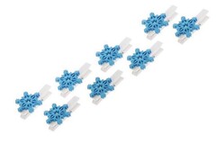 47254 [41838]Набор прищепок на елку СИНИЕ СНЕЖИНКИ 11*9,5*2,3 см (8шт/уп) 41838