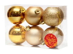 47256&nbsp;[41949]Набор ШАРЫ ЗОЛОТОЙ БЛЕСК из полистирола 6 см (6шт/уп) 41949