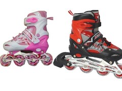 Ролики 39-42 р. ( металл. рама, свет. колеса) в сумке 906L