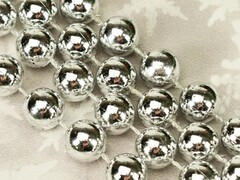 47487 [НУ-0059]Бусы на ёлку «ВОЛШЕБНЫЙ ПРАЗДНИК» 1,8 м серебро НУ-0059