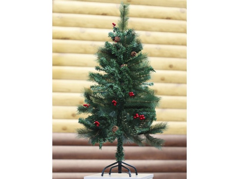 Сосна новогодняя с шишками и ягодами 1,5 м 250 веток НУ-7727