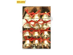 47440 [НУ-4455]Набор ёлочных подвесок «Колокольчик с бантиком» 2,5 см 12 шт НУ-4455