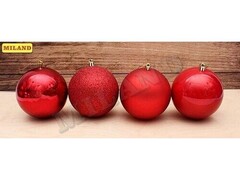 47495 [НУ-0412]Набор ёлочных красных шаров «Зимняя сказка» 10 см 8 шт НУ-0412