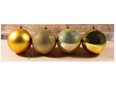 47509 [НУ-0413]Набор ёлочных золотых шаров «Зимняя сказка» 10 см 8 шт НУ-0413