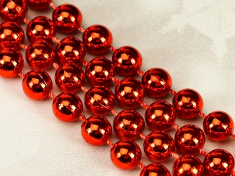 Бусы на ёлку «ЯРКИЙ ПРАЗДНИК» 1,8 м красные НУ-0052