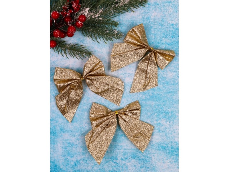 Набор ёлочных бантов «Яркий праздник» 3 шт 12 см НУ-2119
