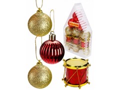 47491 [НУ-2352]Набор украшений красных «Новогодний домик» 4 см 12 шт НУ-2352