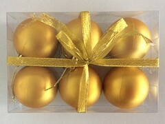 47460 [НУ-6987]Набор ёлочных матовых шаров «Золотой бархат» 6 см 6 шт НУ-6987