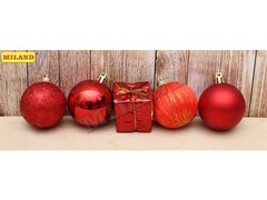 47467 [НУ-4406]Набор украшений красных «С Новым годом!» 5 см 35 шт НУ-4406