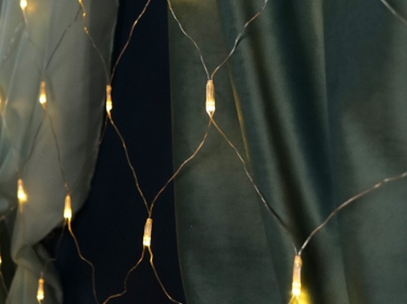 Купить оптом Гирлянда ЗАНАВЕС 1,5*1,5 м, 120 белых ламп, прозрачная нить, 8 режимов НУ-3655 в Луганске