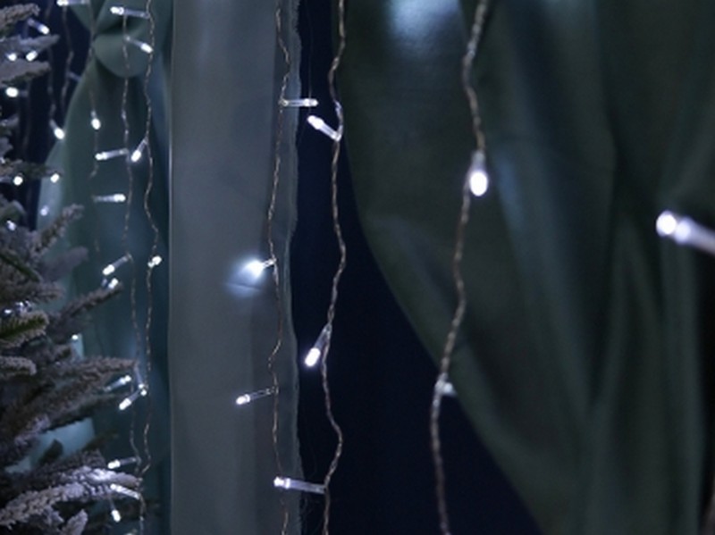 Купить оптом Гирлянда ЗАНАВЕС 3*3 м, 600 белых ламп, прозрачная нить НУ-3658 в Луганске