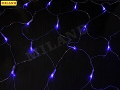 47544 [НУ-4625]Гирлянда СЕТКА 1*1 м, 96 синих ламп, прозрачная нить, 8 режимов НУ-4625