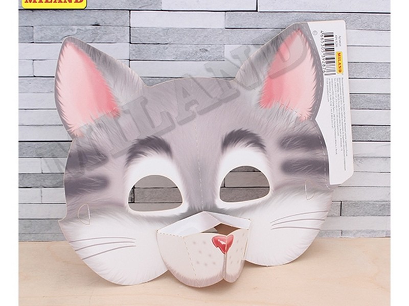 Маска детская из картона "КОТИК" 24*24,5 см КРК-9286