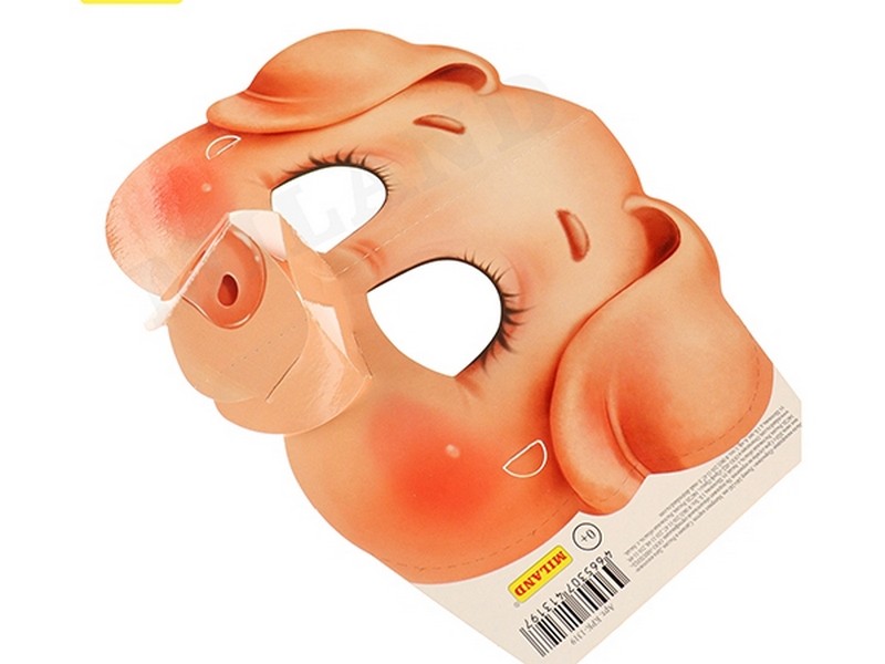 Маска детская из картона "ПОРОСЕНОК" 24*24,5 см КРК-1319