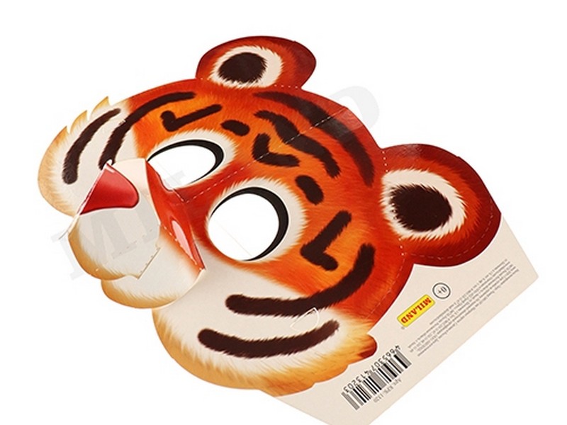 Маска детская из картона "ТИГР" 24*24,5 см КРК-1320