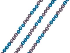 47898 [86393]Бусы на елку  СЕРЕБРЯНО-ГОЛУБЫЕ ШАРИКИ 1,7м в пак. 86393