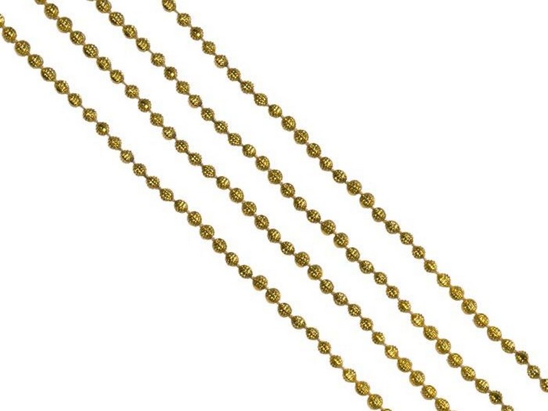 Бусы на елку ЗОЛОТОЙ МАСКАРАД 2,7м в пак. 76089