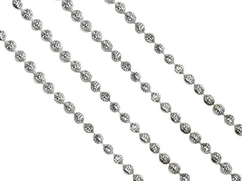 Бусы на елку СЕРЕБРЯНЫЙ МАСКАРАД 2,7м в пак. 38684