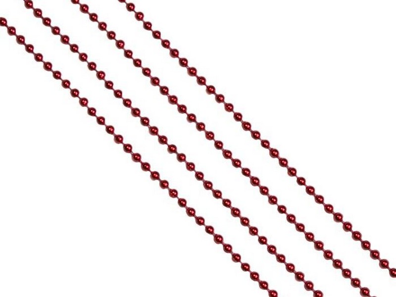 Бусы на елку КРАСНЫЕ 2,7м в пак. 78845