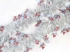 47922 [78839]Мишура СЕРЕБРЯНАЯ со снеговиками 2м 78839