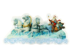 47925 [42204]Новогоднее украшение на присоске ТРОЙКА со светодиодной подсветкой 11,5см 42204