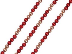 47932 [86391]Бусы на елку  КРАСНО-ЗОЛОТЫЕ ШАРИКИ 1,7м в пак. 86391