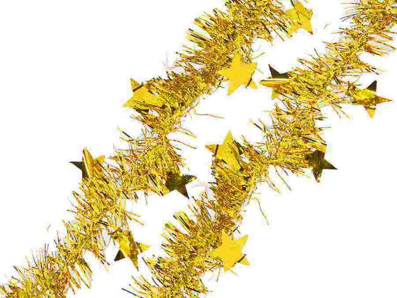 Мишура ЗОЛОТАЯ с золотыми звездами 2м 75763