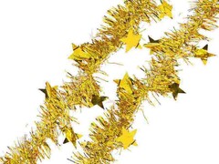 47941 [75763]Мишура ЗОЛОТАЯ с золотыми звездами 2м 75763