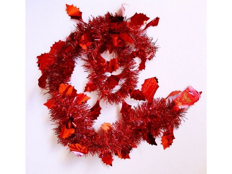 Мишура КРАСНАЯ с красными звездами 2м 75765