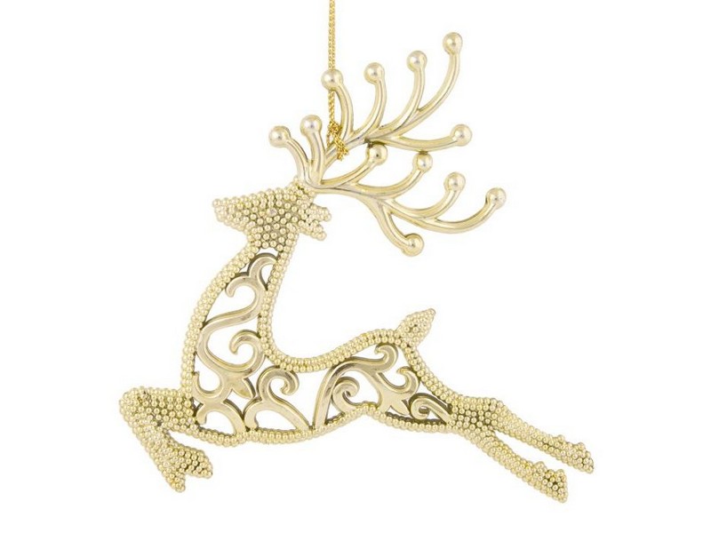 Подвеска елочная ЗОЛОТОЙ ОЛЕНЬ 13см в пак. 86710