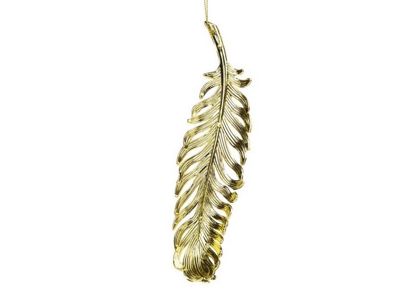 Подвеска елочная ПЕРО ЗОЛОТОЕ 18,5см в пак. 86708
