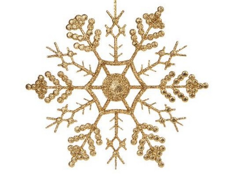 Подвеска елочная ЗОЛОТАЯ СНЕЖИНКА 16,5см в пак. 86764