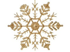 47957 [86764]Подвеска елочная ЗОЛОТАЯ СНЕЖИНКА 16,5см в пак. 86764