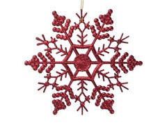 47958 [86766]Подвеска елочная КРАСНАЯ СНЕЖИНКА 16,5см в пак. 86766
