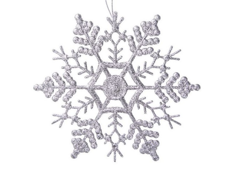 Подвеска елочная СЕРЕБРЯНАЯ СНЕЖИНКА 16,5см в пак. 86765