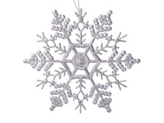47959 [86765]Подвеска елочная СЕРЕБРЯНАЯ СНЕЖИНКА 16,5см в пак. 86765