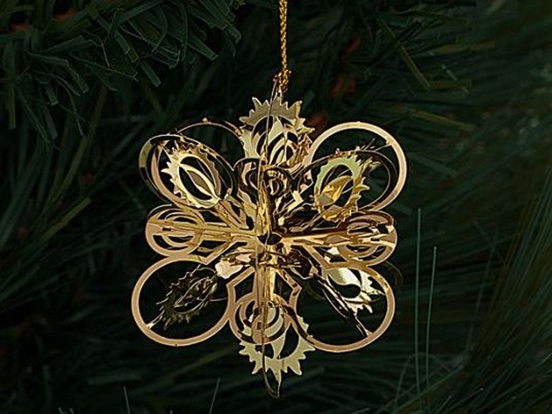 Подвеска елочная СНЕЖИНКА из металла 7см 25103