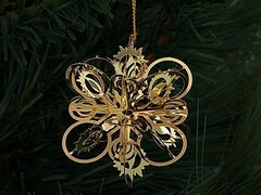 47966 [25103]Подвеска елочная СНЕЖИНКА из металла 7см 25103