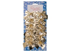 47986 [87666]Набор елочных бантов МЕРЦАНИЕ ЗОЛОТА 5 см (12шт/уп) 87666