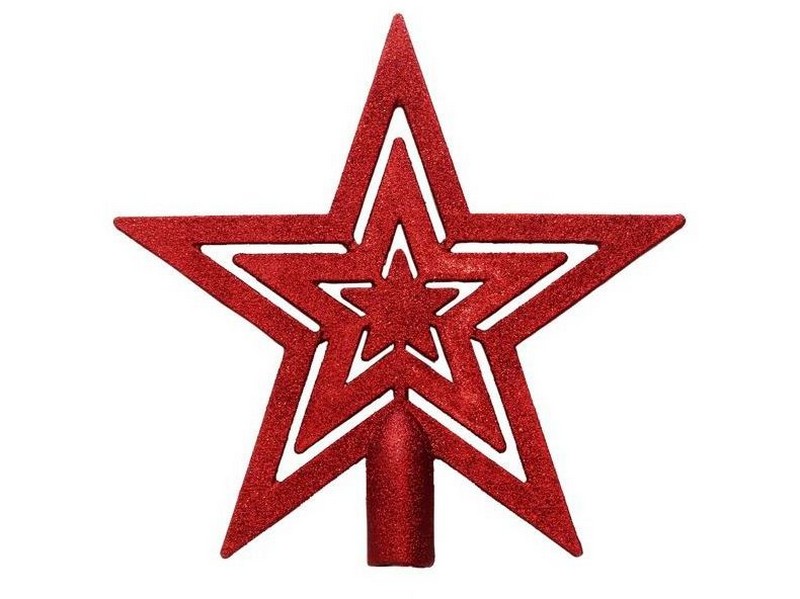 Верхушка на елку КРАСНАЯ ЗВЕЗДА 20см 86452