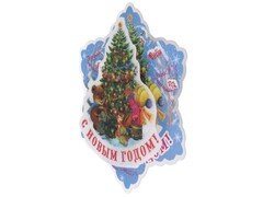 47998 [76116]Новогоднее украшение на присоске ЕЛОЧКА со светодиодной подсветкой 12,7см 76116