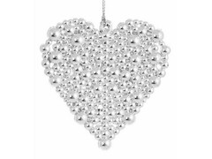48006 [86732]Подвеска елочная СЕРЕБРЯНОЕ СЕРДЦЕ 8см в пак. 86732