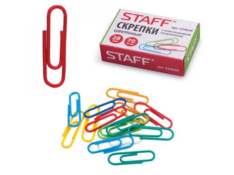 Купить оптом Скрепки «STAFF» цветные 28мм 70шт в Луганске